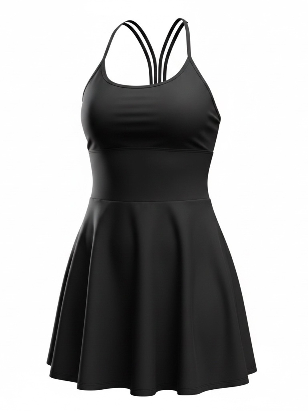Splits59 Black Strappy Skater Dress